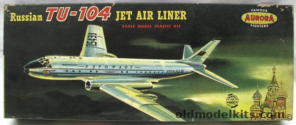 Aurora 1/130 Russian TU-104 Jet Air Liner, 127-98 plastic model kit